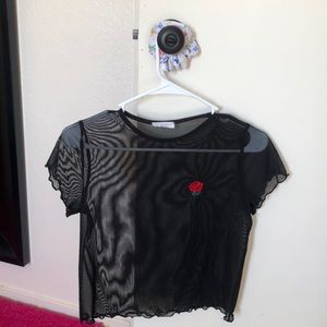 see through rose shirt
